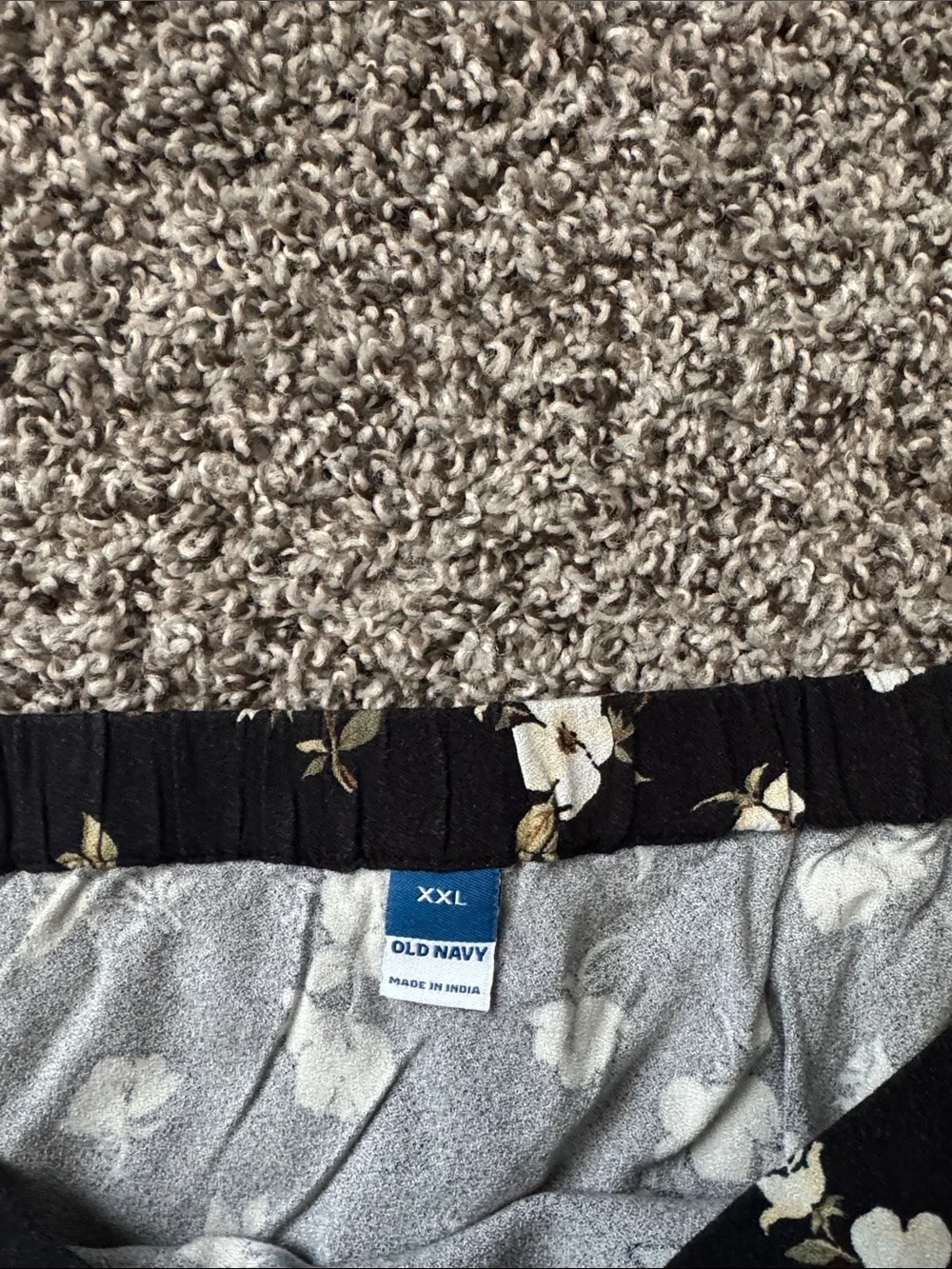 Old Navy Black Maxi Skirt with White Floral Print. Size XXL.